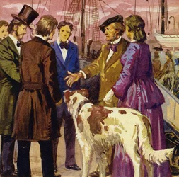 Wagner und seine Frau und sein Hund machten sich auf den Weg nach London
