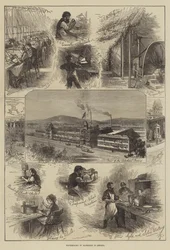 Uhrenherstellung durch Maschinen in Amerika (Stich)