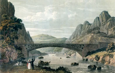 Waterloo-Brücke über den Fluss Conwy, Wales (Farbstich)