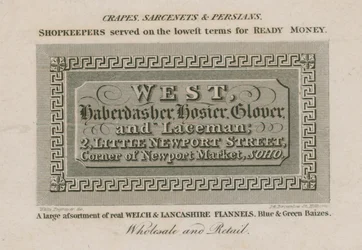 West, Kurzwarenhändler, Strumpfhändler, Handschuhmacher und Spitzenhändler