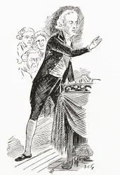 William Pitt der Jüngere spricht das Unterhaus an