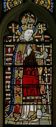 Fenster Ew mit Darstellung von St. Thomas Becket - mit farbigem Glas