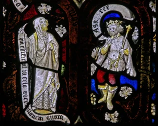 Fenster Ew, Jessebaum-Figuren: Asa und ein Prophet