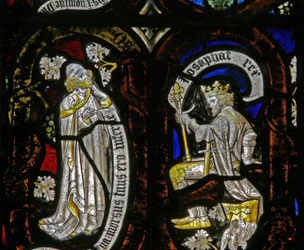 Fenster Ew, Jessebaum-Figuren: ein Prophet und Josaphat (sic)