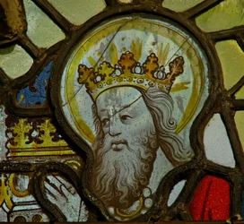 Fenster Nw mit der Darstellung Gottes, aus einer Krönung Mariens?