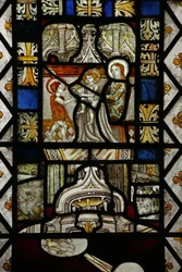 Fenster Sa mit Darstellung einer neu eingesetzten Kindheitsszene von St. Johannes dem Täufer