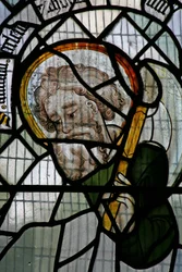 Fenster W, Darstellung des Heiligen Matthias