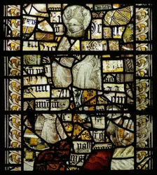 Fenster, das einen Bischof darstellt