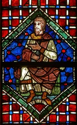 Fenster, das eine genealogische Figur zeigt