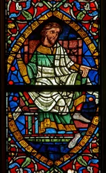 Fenster, das eine genealogische Figur zeigt: Boas