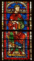 Fenster, das eine genealogische Figur zeigt: Naasson