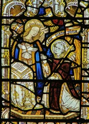 Fenster, das die Verkündigung darstellt