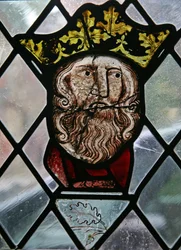 Fenster im Kreuzgang, Darstellung eines Kopfes von David