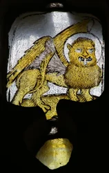 Fenster n2 mit Darstellung eines Evangelistensymbols: der Löwe von St. Markus