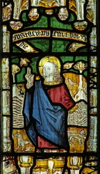 Fenster Nr. 1 zeigt die Erschaffung der Tiere und Vögel