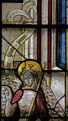 Fenster s3 mit Darstellung einer Auferstehungsszene: Die Erscheinung vor Maria Magdalena