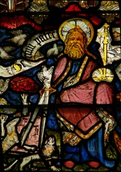 Fenster w24 mit dem Te Deum - Gott, der Vater und Schöpfer