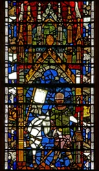 Fenster w40, Darstellung von Pilgerstiftern