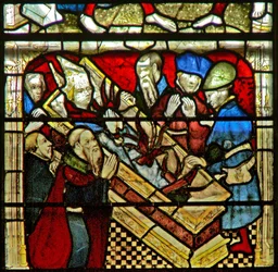 Fenster w5 mit einer Szene aus dem Leben des hl. Wilhelm