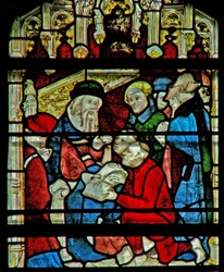 Fenster w5 mit einer Szene aus dem Leben des hl. Wilhelm