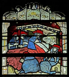 Fenster w5 mit einer Szene aus dem Leben des hl. Wilhelm