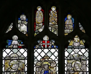 Fenster w8, Darstellung von St. Johannes, St. Johannes der Täufer, St. Andreas und St. Peter