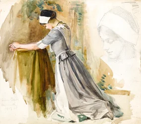 Frau beim Gebet, ca. 1917