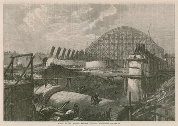 Arbeiten am Endbahnhof der Midland Railway an der Euston Road