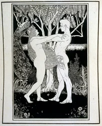 Adam und Eva (Unschuld), aus dem Buch Juda illustriert von Ephraim Moses Lilien (1874-1925)