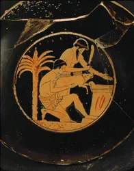 Opfer eines Schweins mit Inschrift: "Epidromos ist schön"