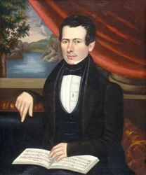 Mann mit einem Notenbuch: Möglicherweise Herr Cook