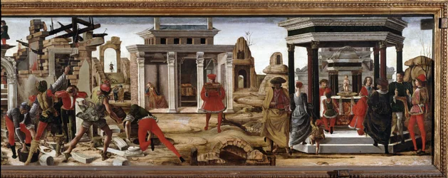 Griffoni-Polyptychon: Predella mit der Geschichte von St. Vincent Ferrer