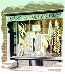 Der Kürschner, gedruckt von der Curwen Press, aus High Street, von J.M. Richards, veröffentlicht von Country Life