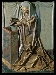 Weibliche Stifterin mit Gebetbuch, Teil eines Altars, Schwäbisch