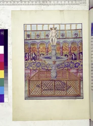 Vollseite: Darstellung eines Brunnens