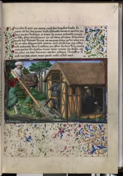 Vollseite: Text mit gerahmter Miniatur und Rand