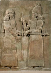 König Sargon II. und ein hoher Beamter