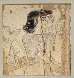 Zwei assyrische Würdenträger hinter dem Königsthron, Audienzszene