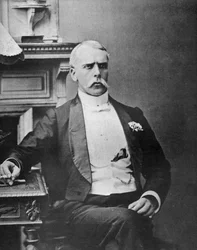 E.S. Willard, britischer Schauspieler, als Jim der Fälscher, 1887