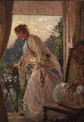 Auf dem Balkon, ein Porträt von Violet