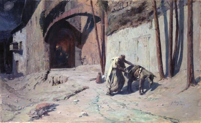 Die Flucht nach Ägypten oder, Joseph belädt seinen Esel, 1894