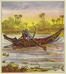 Die Brüder Bold reisen auf dem Nil mit einem Krokodil