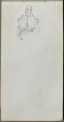 Skizzenbuch, Seite 08: Studie eines Soldaten von hinten