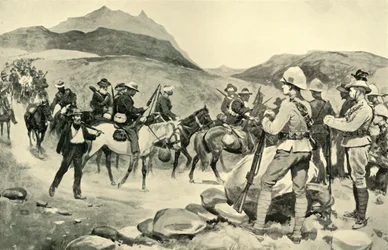 Die Kapitulation von Prinsloos Truppen am Caledon River, 1901