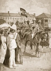Der Anführer der Alliierten, Illustration aus Schlachten des neunzehnten Jahrhunderts: Bd. VII, Der Chinesische Krieg von 1900-1901 von Archibald Forbes, G. A. Henty und Major Arthur Griffiths