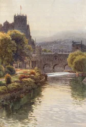 Blick von der North Parade Bridge, Bath