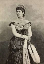 Margarete von Savoyen (1851-1926), Königin von Italien von 1878 bis 1900, Foto von Cattani, Bertelli und de Hagen, Gravur von Ernesto Mancastroppa aus L