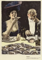 Austern essen in einem Restaurant