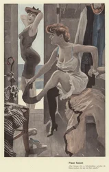 Zwei Frauen in der Umkleidekabine eines Schwimmbads