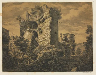 Sechs Ansichten des Heidelberger Schlosses: Turm, 1820